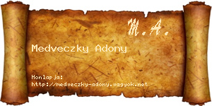 Medveczky Adony névjegykártya